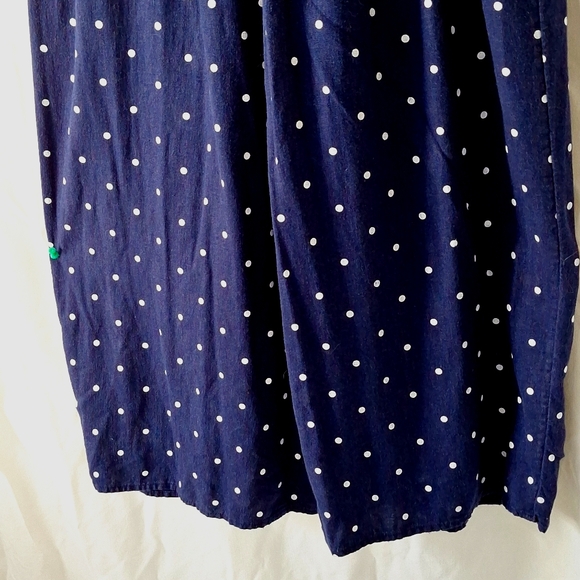 Jumpsuit, Linen, Opeb Back, Navy Polk-a-Dot, sz 8, NWOT - Picture 9 of 12